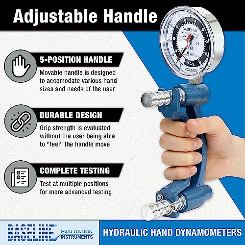 Image of Baseline 12-0243 HiRes Hydraulic Hand Dynamometer, 200 lbs Capacity