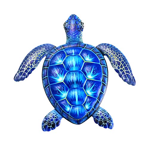 perfk Tortue en Fer Métal, Décoration Murale Extérieure, Décoration de Maison, Suspendue Art Sculpture de Mer pour Patio, Piscine, Jardin, Salon ou Salle...