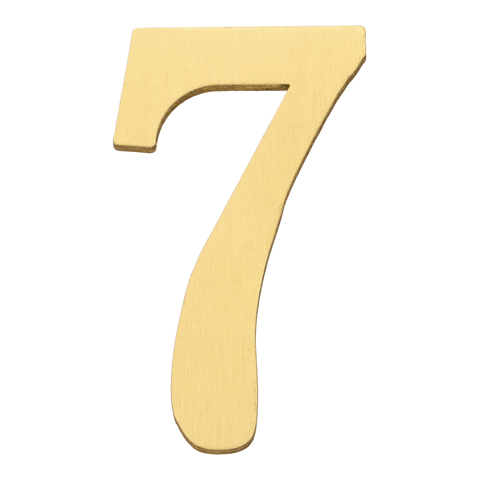 sourcing map House Numbers for Outside, 2.8 Inch Solid Brass House, Self Adhesive Mailbox Numbers, Metal Address Numbers for Door, Apartment, Office,Brushed Finish, Easy to Stick(Number 7) — image 1