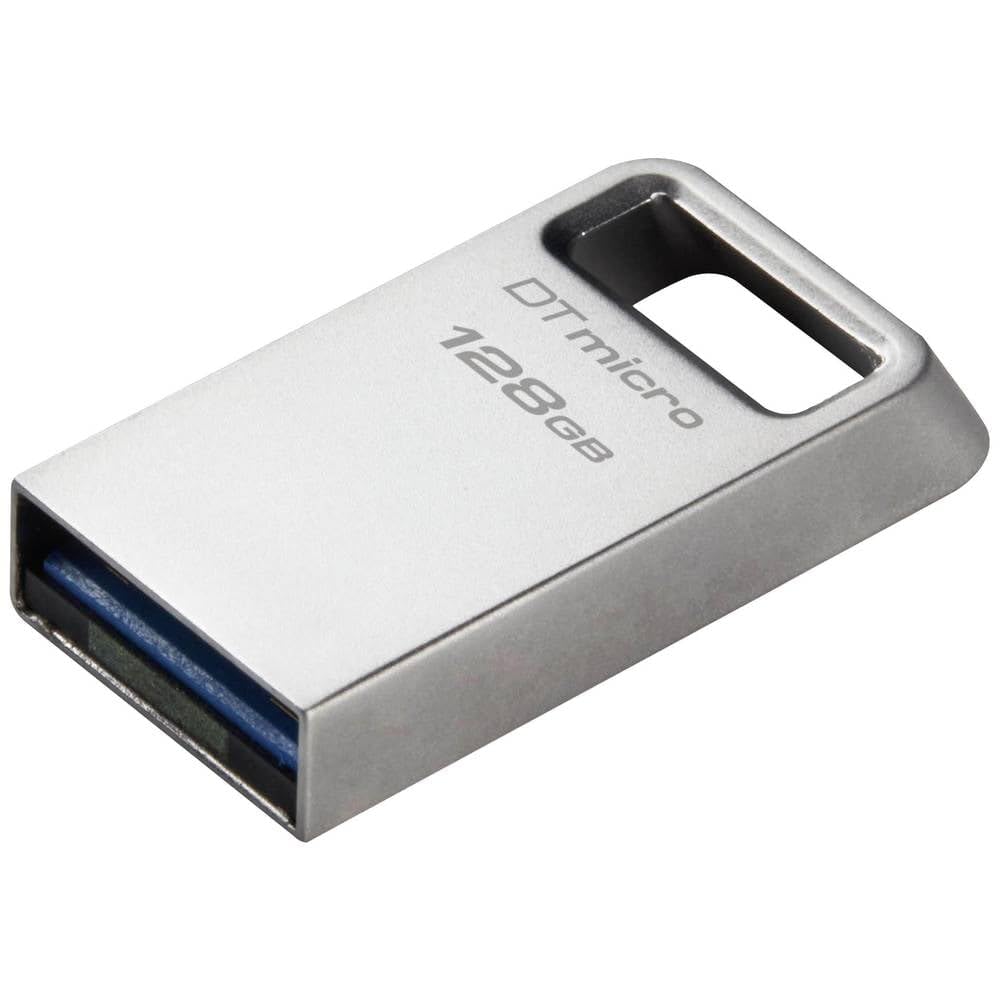 Kingston DataTraveler Micro 128GB USB Flash Drive | Ultra-Small Premium Metal Design | USB 3.2 Gen 1 | Speeds up to 200MB/s | DTMC3G2/128GB