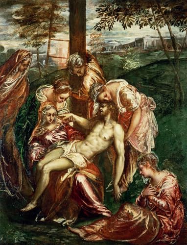 Peinture sur toile Descente de croix de Domenico Robusti toile haut de gamme