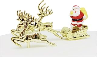 Anniversary House 3pcs ‘On Dasher On Dancer’ Sleigh Scene Cake Decorating Kit Christmas Cake Decorations, Christmas Cake Toppers, Yule Log Decorations, Traditional Non-Edible Decorations, BX314 UK