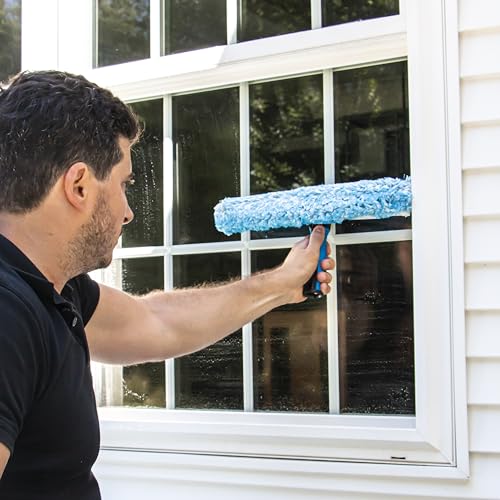 Image of Unger Professional Connect & Clean 2-in-1 Squeegee & Scrubber, 10 inch Window Cleaning Tool, Commercial and Residential Use, Washer Cleaner Supplies to Remove Excess Water and Dry (Pack of 10)