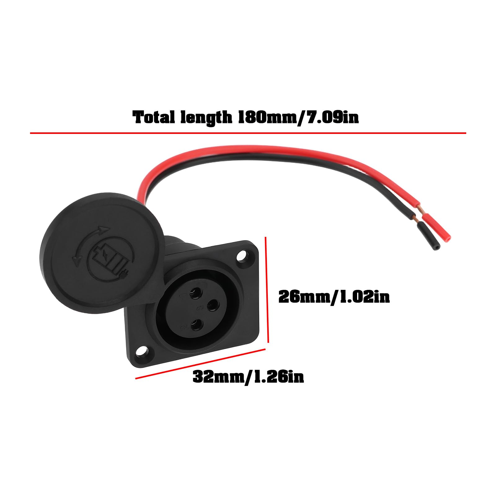 OTOTEC 3-pinowy kabel XLR żeński port ładowania i męskie złącze wtyczka elektryczna hulajnoga wózek inwalidzki