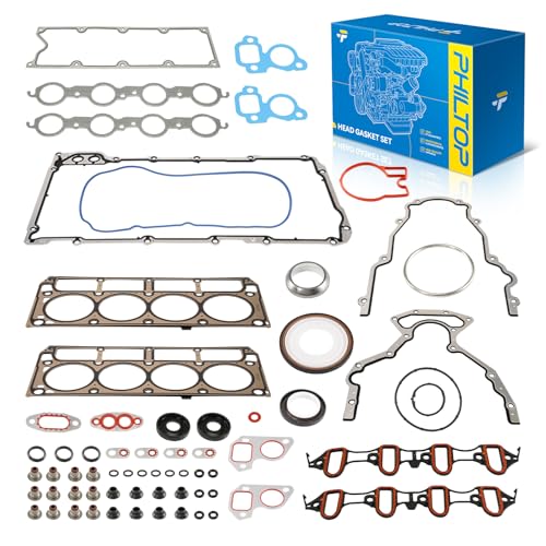 Image of PHILTOP HS26191PT1 Head Gasket Set Fit for Chevy Silverado Suburban 1500 Tahoe 2002-2006, Avalanche Express, GMC Sierra 1500 Classic Yukon XL 1500, for 4.8L 5.3L Engine Cylinder Head Gasket Kit