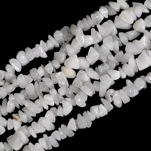 Image of 5-8mm White Jade Chips Natural Chip Stone Beads for Jewelry Making
