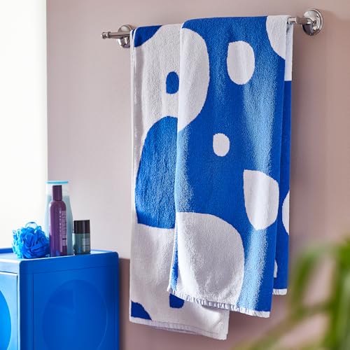 Drap de douche ProTuning BERGVATTNET de qualité supérieure bleu blanc 70x140cm