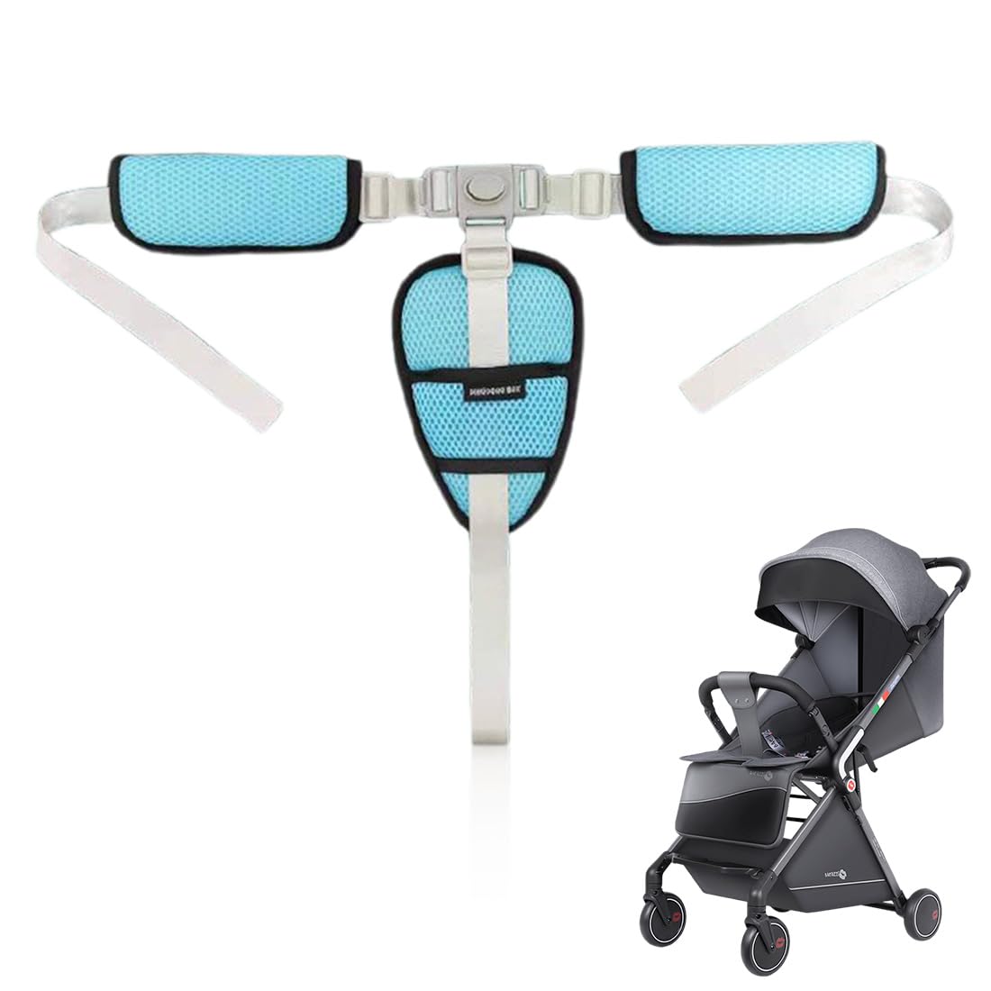 Cinture Passeggino Universali, Cintura di Sicurezza per Bambini Imbracatura per Seggiolone a 3 Punti Regolabile Seggiolino Cinghie Passeggini Anticaduta Adatta per Seggioloni Auto Carrozzine
