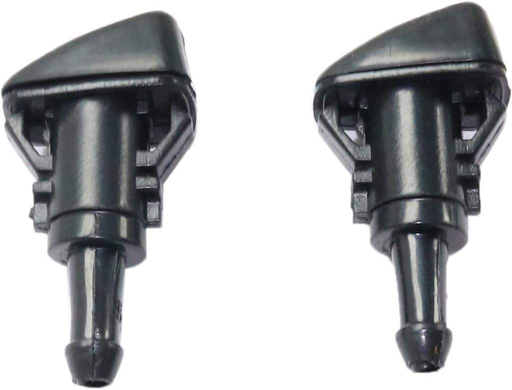 For Chrysler 300 2006 07 08 09 2010 Windshield Washer Nozzle Driver and Passenger Side | Pair | Plastic | Black | Replacement For 4805742AB, 58115