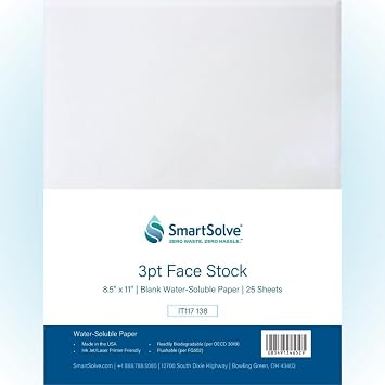 3 pt. Water-Soluble Paper | Dissolves Quickly in Water | Biodegradable | Eco-Friendly | Printer Compatible | Crafts, Drawing, Notes | Letter Size, 8.5 x 11 | Pack of 25 White Sheets