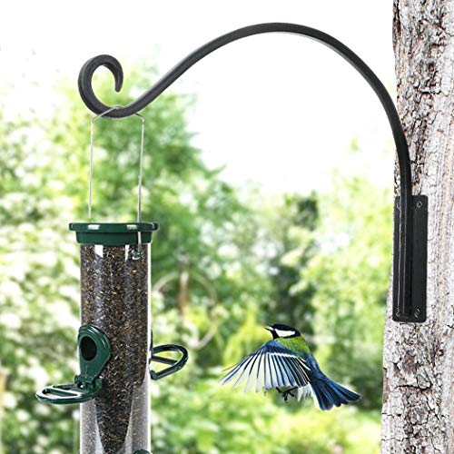 Lifyzoon Heavy Duty Plant Hanger Bracket (16"/Black) Outdoor Hand-Forged Hanging Plant Bracket Durable And Stable Bird Feeder Hanger #TOP2