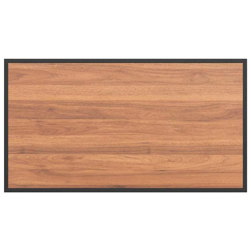 Tavolo da Giardino Marrone in Legno e Acciaio 100x55x70 cm | Ideale per pranzi all'aperto sul terrazzo, questo arredo offre un piano spazioso e una struttura stabile.