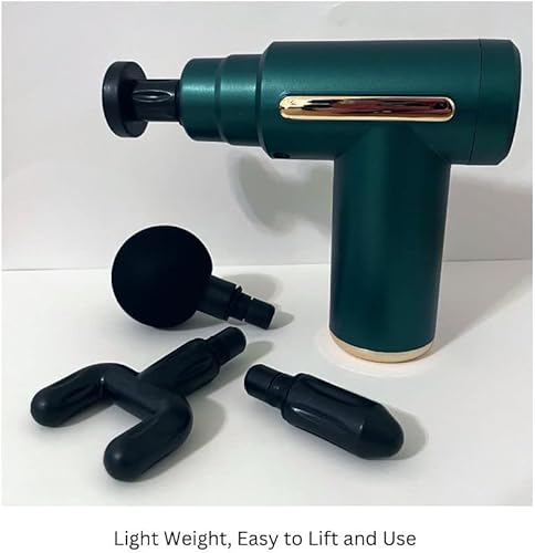 Miniatura 4 de Mini pistola de masaje con 6 ajustes de sensor de velocidad y presión que aceleran la fuerza, viene con 4 cabezas diferentes y hoja de masaje