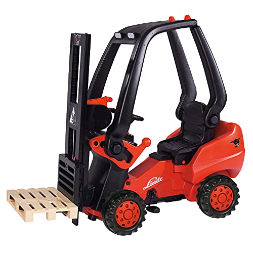 BIG - Linde Forklift - Kindergabelstapler, Spielfahrzeug mit Präzisionskettenantrieb, verstellbarer Sitz, bis 50 kg, Linde Lizenz, für Kinder ab 3 Jahren, Multicoloured Red/Black – Bild 3