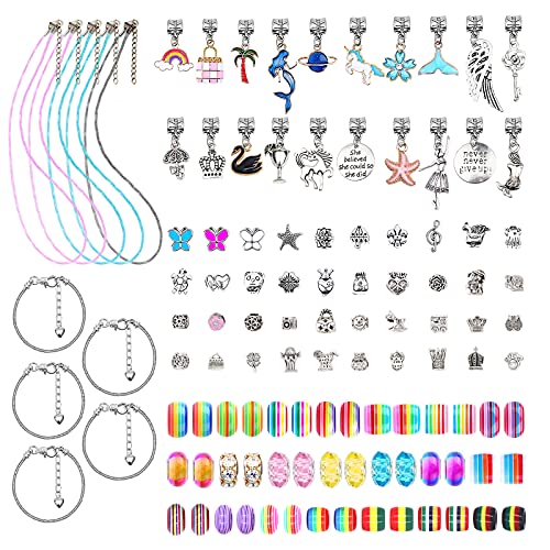 Jewelry Making Kit For Girls 8-12, 110Pcs Charm Bracelet Making Kit For Girls Ages 5-7-12, Girls Jewelry Making Kit Bracelet Kit For Kids 10-12 Diy Necklace Kids Birthday Gifts For 7+ Year Old Girls #TOP1