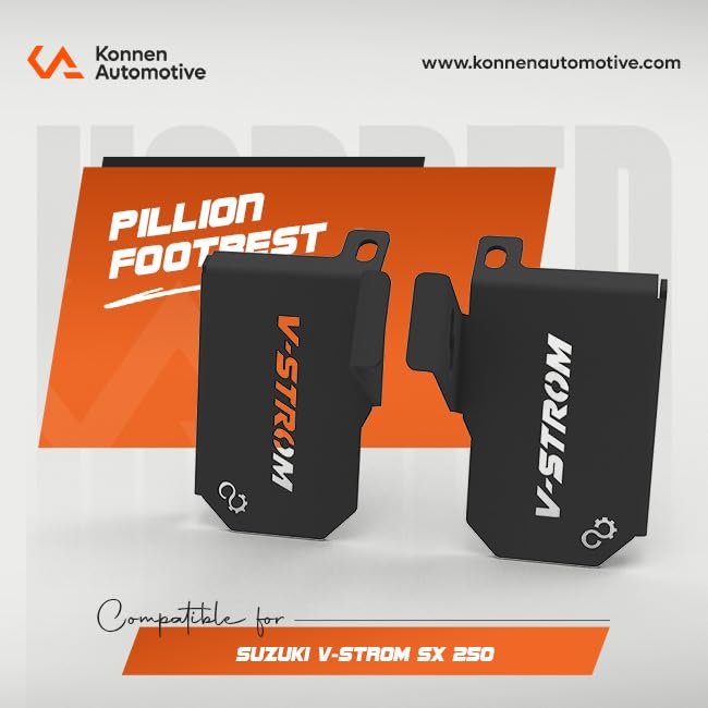 Image of Pillion Footrest Compatible With Suzuki V-strom 250 (Black) (Pair of 1)