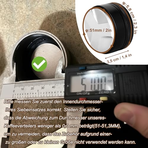 Foto von sinzau 51mm Coffee Distributor zum Nivellieren des Kaffeepulvers