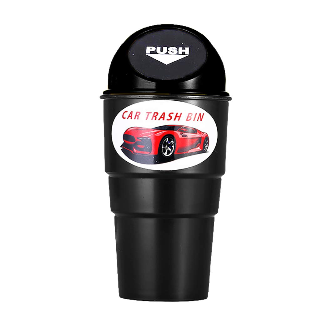 Trash can kitchen or Outdoor SOQNVLN Mini Multi-functional Car Vehicles Trash Bin Rubbish Garbage Can Storage Box - Black