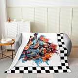 Manfei Manta de franela retro con diseño de tren de vapor de dibujos animados, color negro y blanco, manta acogedora para cama, sofá, decoración de habitación de niños y niñas, suave y transpirable