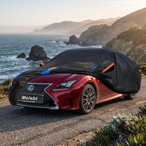 Image of Custom Fit Car Cover for Lexus LC500 LC500h RC200t RC300 RC350 RCF, Upgraded Waterproof All Weather Outdoor Auto Cover with Driver Door Zipper & Mirror Pockets, UV /Snow /Dust Protection