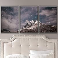 3 Piece Framed Canvas Wall Art Starry Sky Canvas Prints Home Artwork Decoration for Living Room,Bedroom - 16