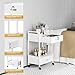 OmySalon Salon Trolley Cart with Wheels, Esthetician Cart with 2 Drawers & 2 Trays, Mobile Storage Organizer for Beauty Spa Massage Tattoo Esthetic Facial Tool Holder Station, White