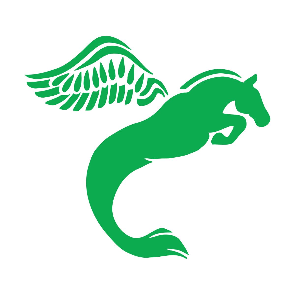Vinyl Wall Stickers Pegasus Horse Flight Bird Fantastic Animal Fantasy 81x90.8cm Can Modify and add Information Extra Large Green