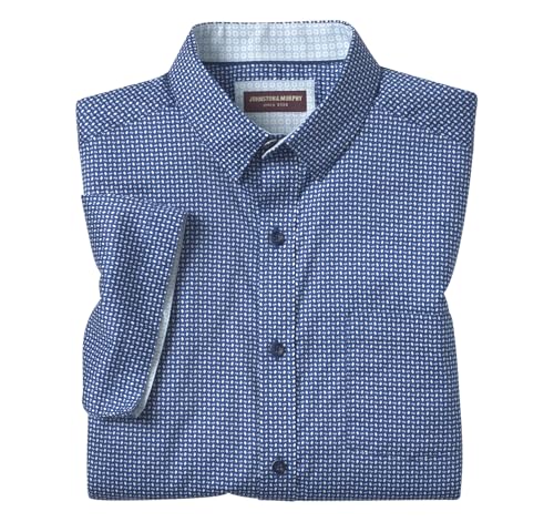 Johnston & Murphy Men's Short Sleeve Swirl Print Shirt