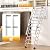 12-Step Attic Stairs, Wall Mounted Attic Ladder Pull Down Fold Retractable