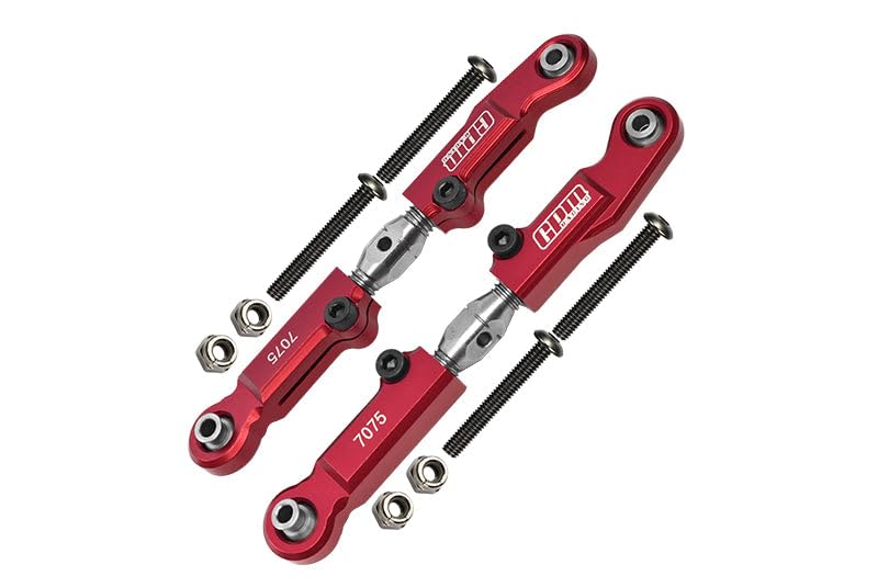Aluminum 7075-T6 + Stainless Steel Rear Camber Links for Arrma 1:7 Limitless All-Road/Limitless V2 / Infraction 6S / Infraction 6S V2 / Felony 6S / 1:8 Typhon 6S / Typhon 6S V5 Upgrade Parts - Red