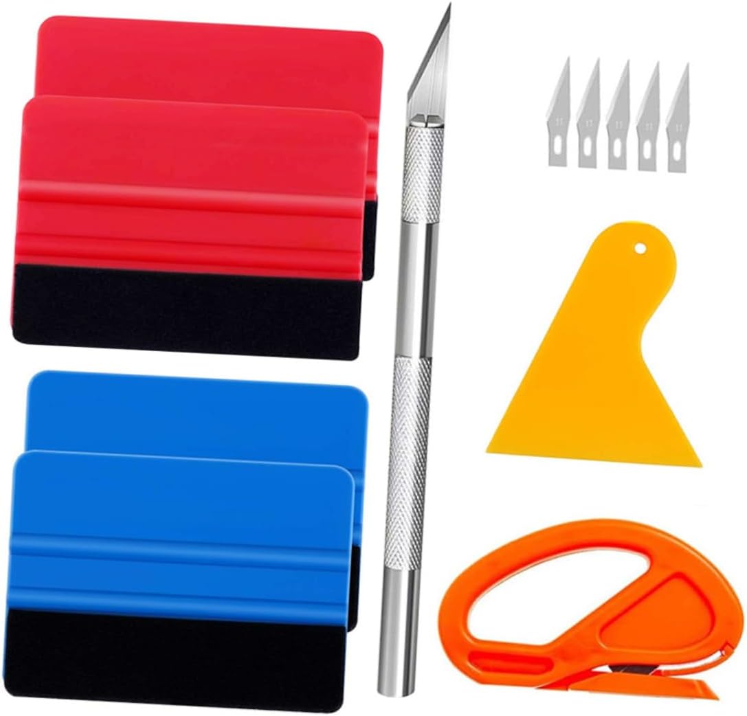 Mikinona 1set Vinyl Wrap Tool Kit for Car Window Tinting and Vinyl Film Installation Ergonomic Design Squeegee and Cutter Essential Accessories for Automotive Projects