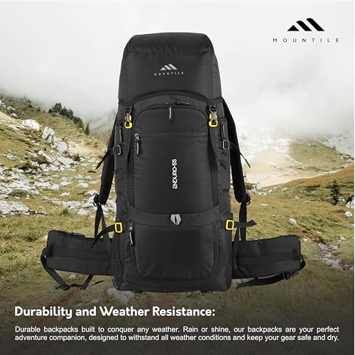 MOUNTILE ENDURO 55L Black Travel Backpack - Image 7