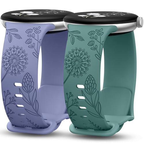 Minyee Floral Engraved Bands for Google Pixel Watch 5 4 3 41mm/2 1 Band
