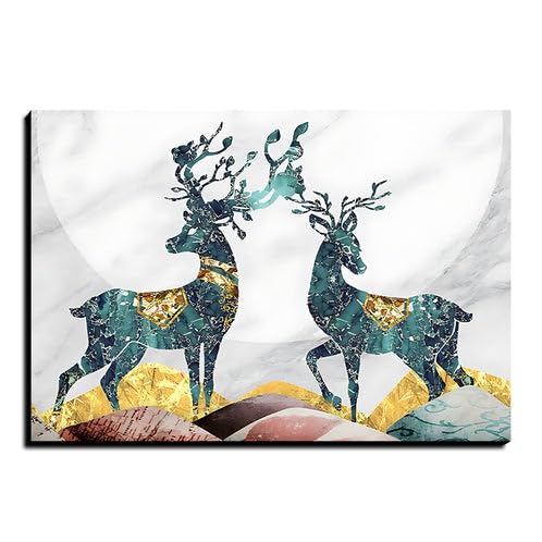 Chalk My Theme Reindeer Good Luck Wall Art Luxury Painting Home Decor, Living Room, Bedroom, Cafe, Room Painting For Wall Decoration -23 x 35 Inches | 6mm Thick Pinewood-image-0