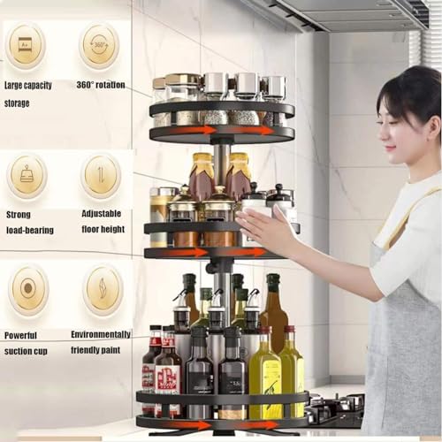 Organizzatore Girevole A 2 Ripiani In Acciaio - Lazy Susan Per Cucina, Bagno E Cosmetici - Foto 2