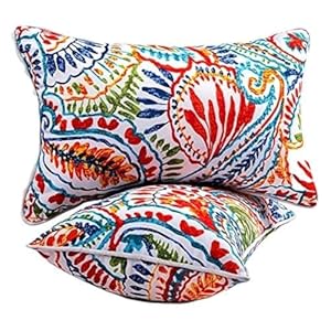 Outdoor Lumbar Pillows - Decorative Pillows with Insert Included Set of 2 Outdoor Pillows for Patio Furniture 12x20 Inch Outdoor Lumbar Pillows Decorative Pillows with Insert Included Set of 2 Outdoor Pillows for Patio Furniture 12×20 Inch