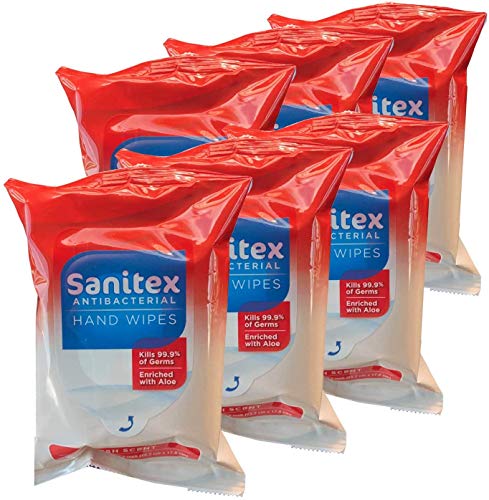 Sanitex Hand Wipes, Fresh Scent, Pack with 20 Wipes (6)