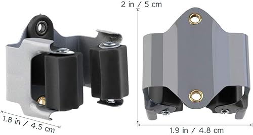 Miniatura 2 de Soporte de escoba para montaje en pared, paquete de 10 unidades de metal resistente, escoba con mango de pala, clips para colgar abrazadera,