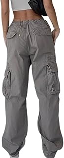 EMMIOL Cargo Pants for Women High Waisted with Pockets Y2K Streetwear Casual Tactical Travel Pants