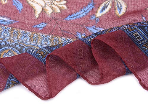 uxcell Large Balinese Yarn Floral Print Scarves Beach Shawl Vintage Style Swimwear Wraps for Women4