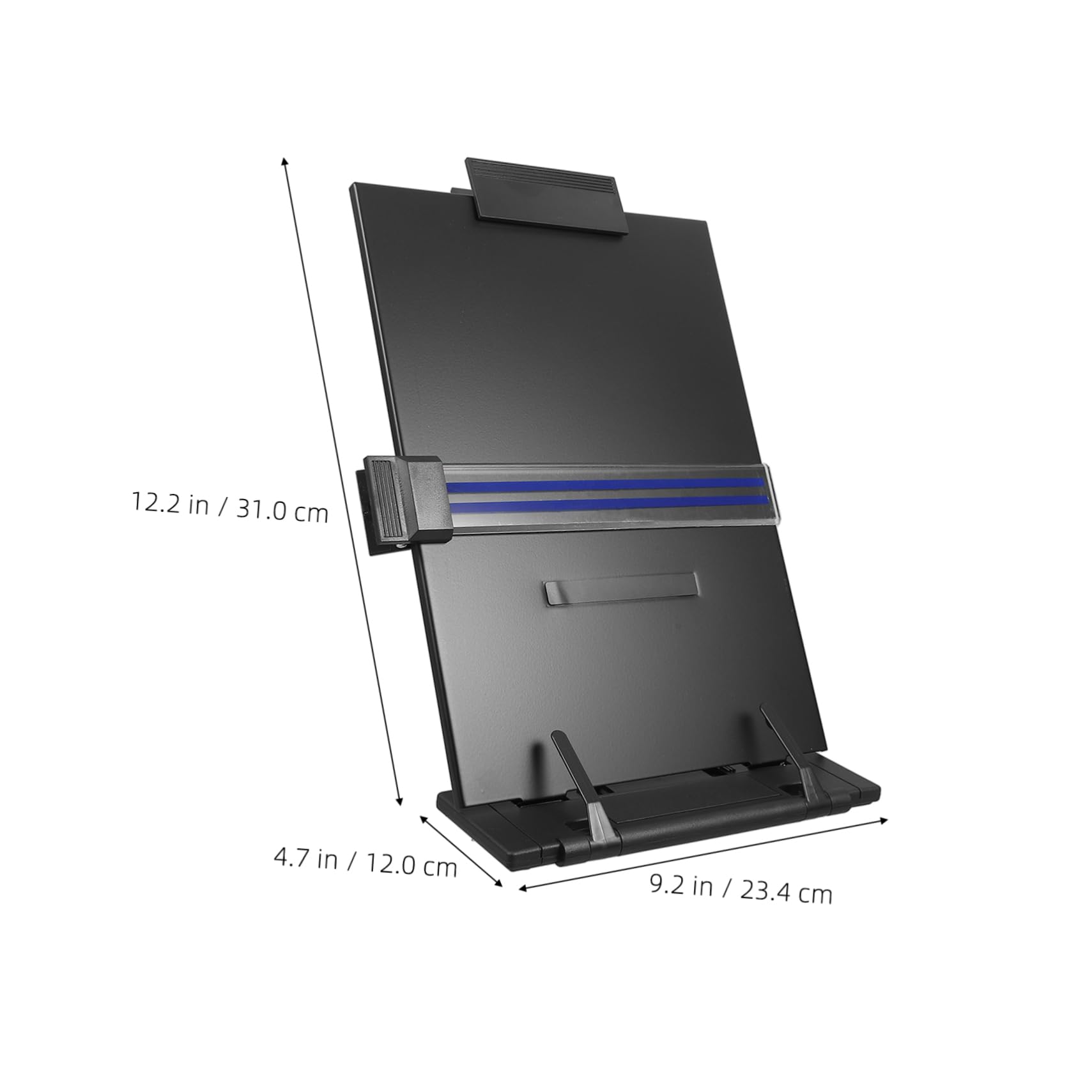 Portadocumenti da Tavolo Regolabile in Abs e Ferro Supporto Pieghevole e Righello, Porta Documenti Portatile per Casa e Ufficio