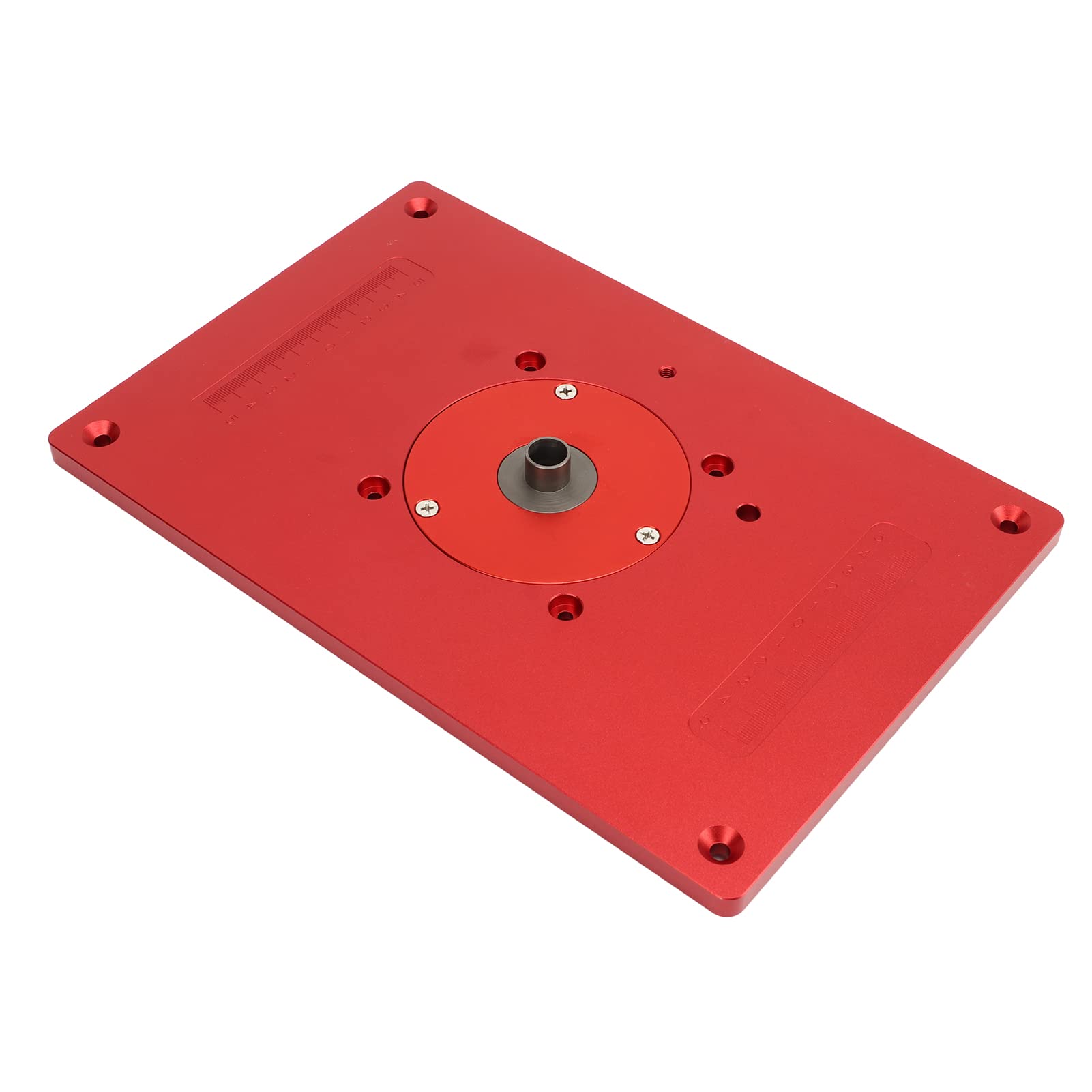 Placa de Inserción de Mesa Enrutadora de Aluminio Duradera con Múltiples Orificios para Tornillos de Montaje para un Uso Eficiente de la Carpintería 11,8x7,9 Pulgadas