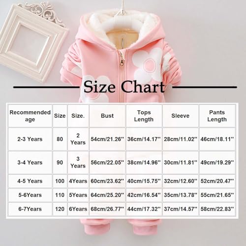 Girls 2 Piece Oufits Cute Flower Sherpa Lined Zip Up Coat and Jogger Sweatpants Fall Winter Clothes for 2-7 Years3
