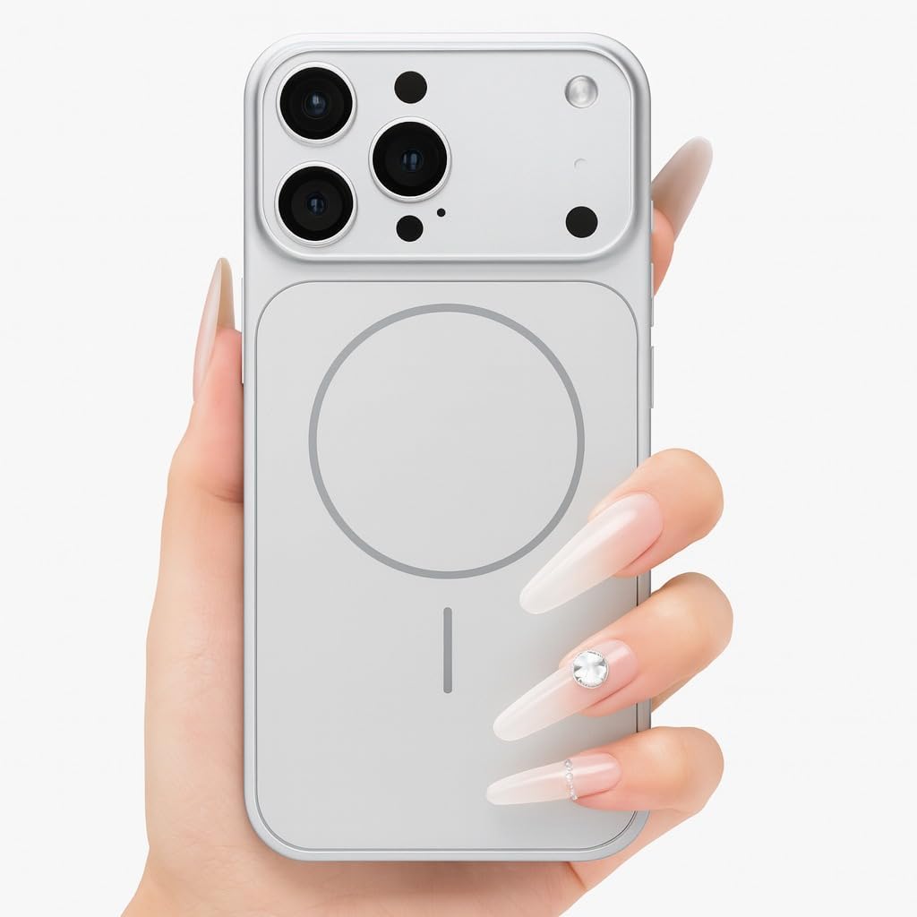 Premium Back Glass Side Soft Converter Case Multiple Models for iPhone 16 Pro Max to Converts 17 Pro/17 Pro Max Style Slim Protective Back Cover with Shockproof Soft-Touch Finish (Silver)