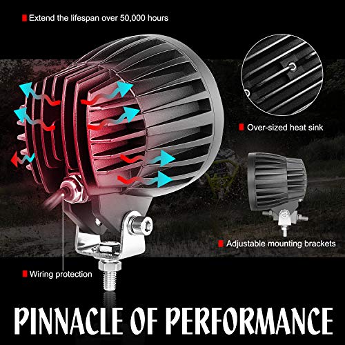 Auto Power Plus Led Pods Light, 2Pcs 120W Round Off Road Led Lights High Low Beam Driving Lights Led Light Bar Led Cube Light Pod Super Bright Spot Lights For Truck Atv Utv Suv Car Boat #TOP2