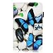 Produktbild Candy House H¨¹lle F¨¹r Lenovo Tab 4 (8" Zoll) TB-8504F TB-8504X - Elegant Blue Butterfly Design Tablet PU Leder Brieftasche Flip Schutzh¨¹lle Cover Mit [Kartenhalter]