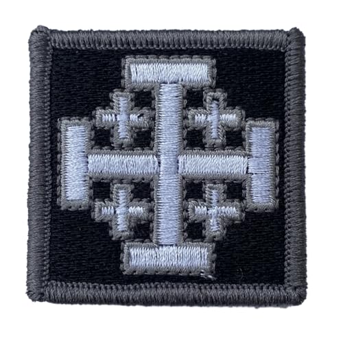 Jerusalem Cross - 2" x 2" Tactical Morale Patch - Black White