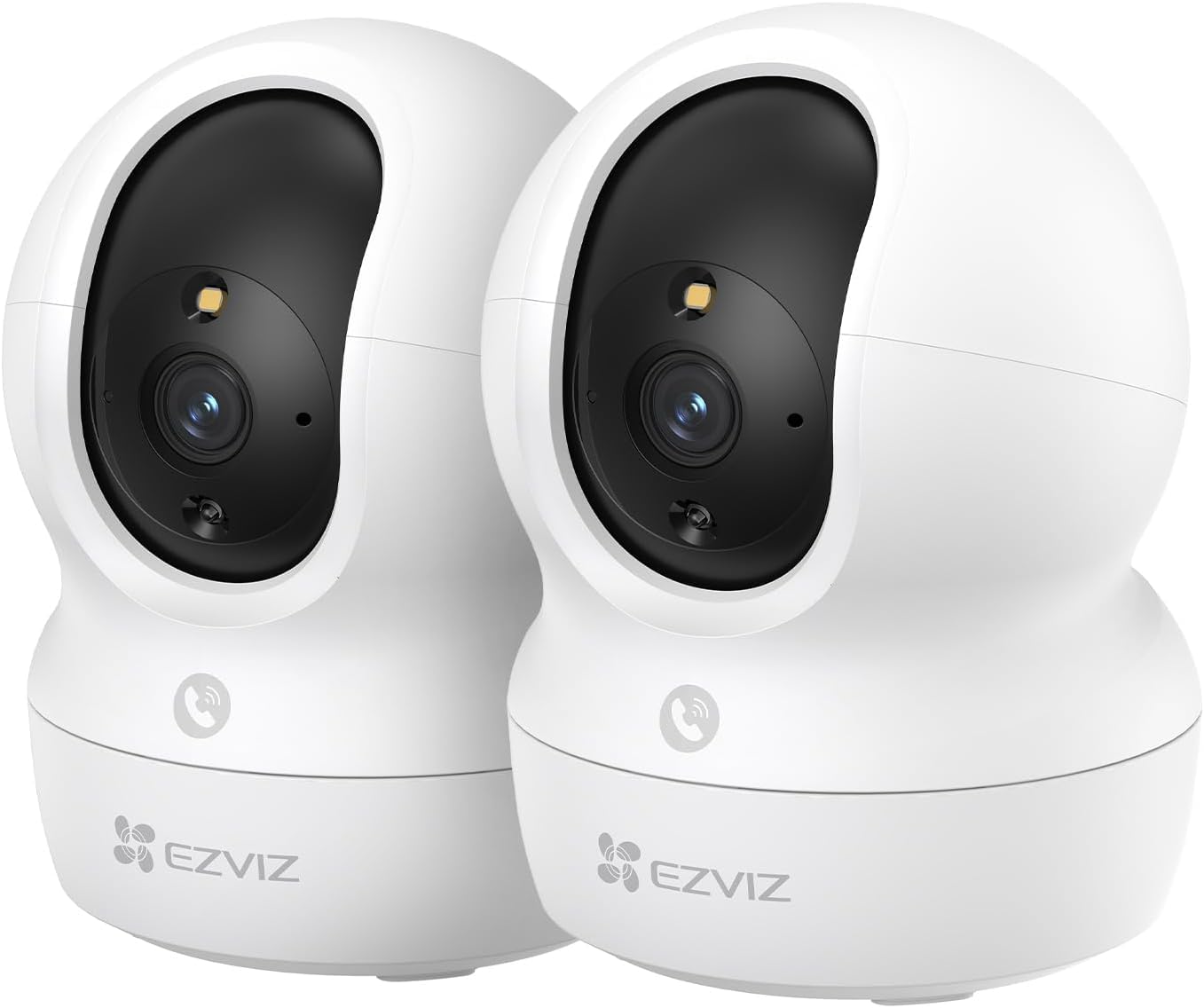 EZVIZ 3MP Indoor WiFi Überwachungskamera mit Auto Tracking, 360° WiFi Home IP Kamera für Baby mit Farbnachtsicht, Personenerkennung, Zwei-Wege-Anruf, Unterstützt 512GB, CP1 Pro 2K 2Pack