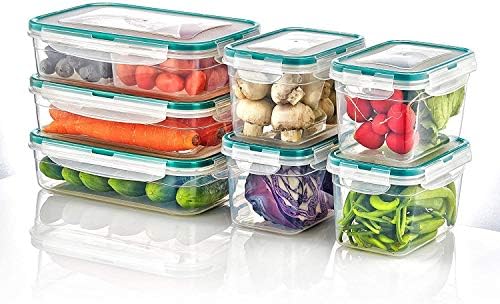 Fresh Box PlastArt 385 Combi Set, Gift Set Food Storage Container Set in Assorted Shapes, 16-Piece, Clear-Orange Colour