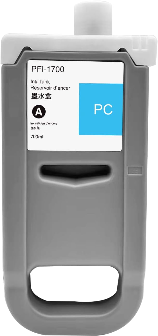 PFI-1700PC Ink Tank 700ml Replacement for Canon PFI-1700 Photo Cyan, 0779C001AA